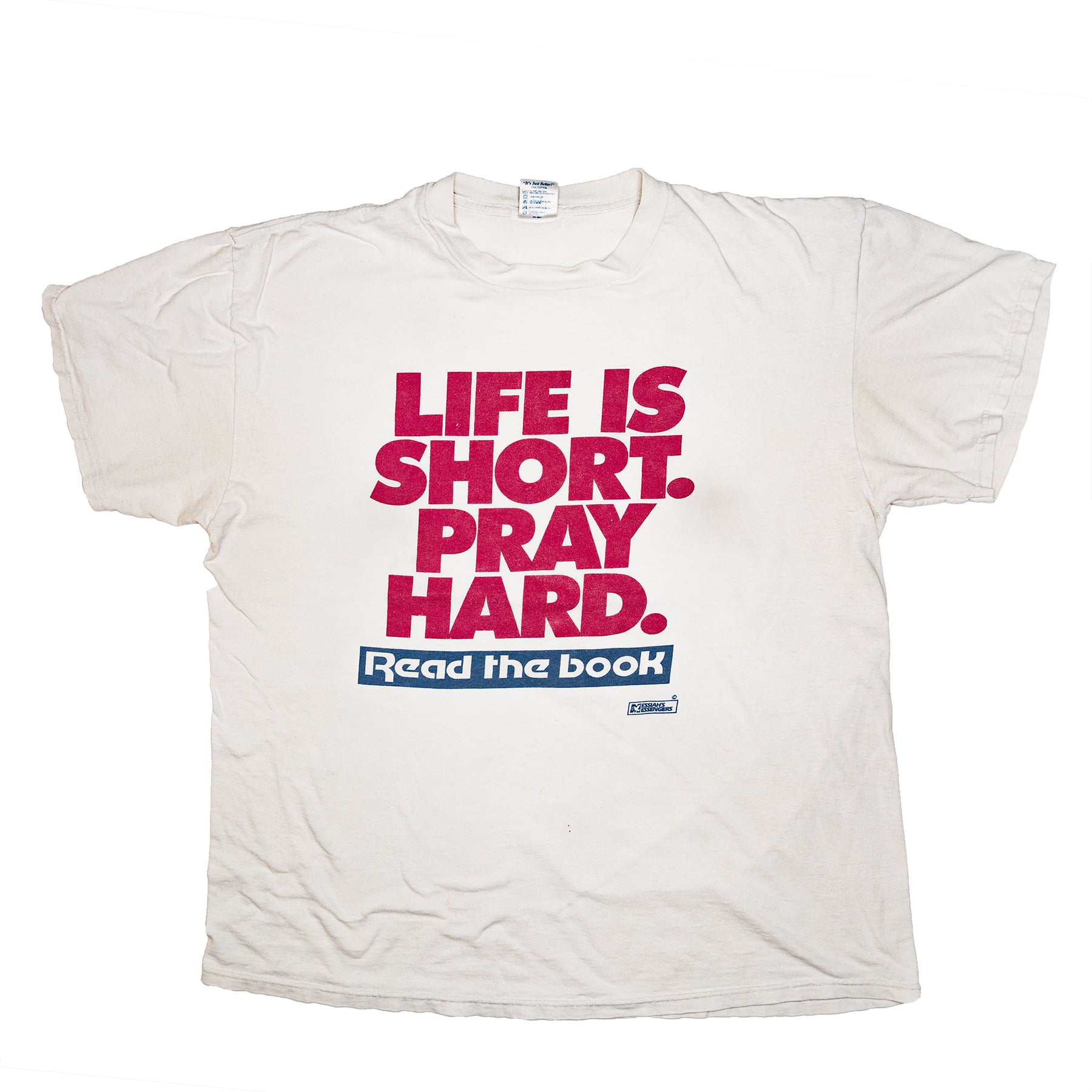 Life is Short Pray hard Reebok parody Messiahs Messengers